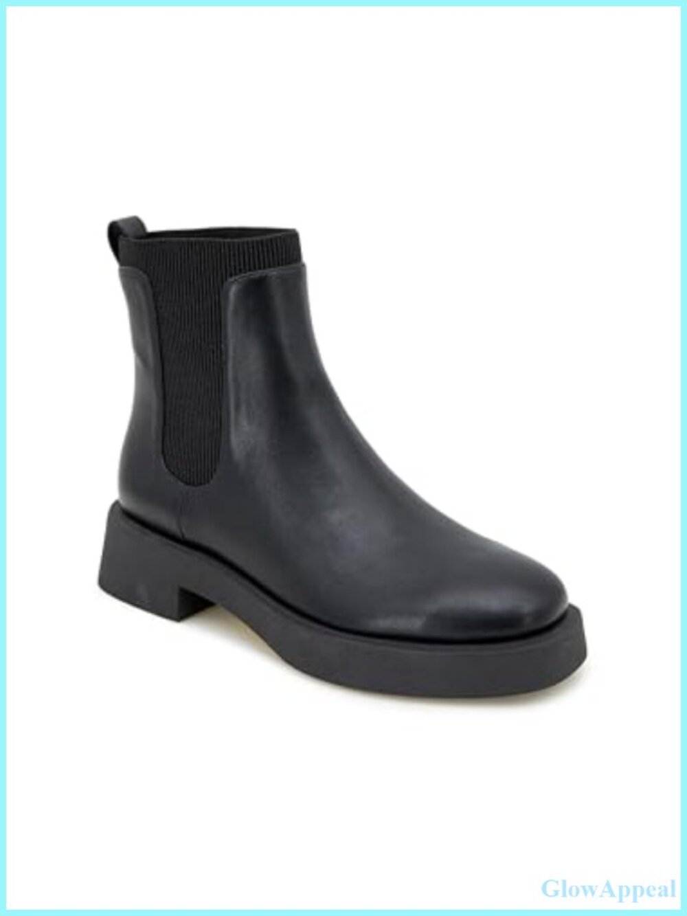 Chelsea Ankle Bootie Faux Leather Pull-On Block Heel Casual